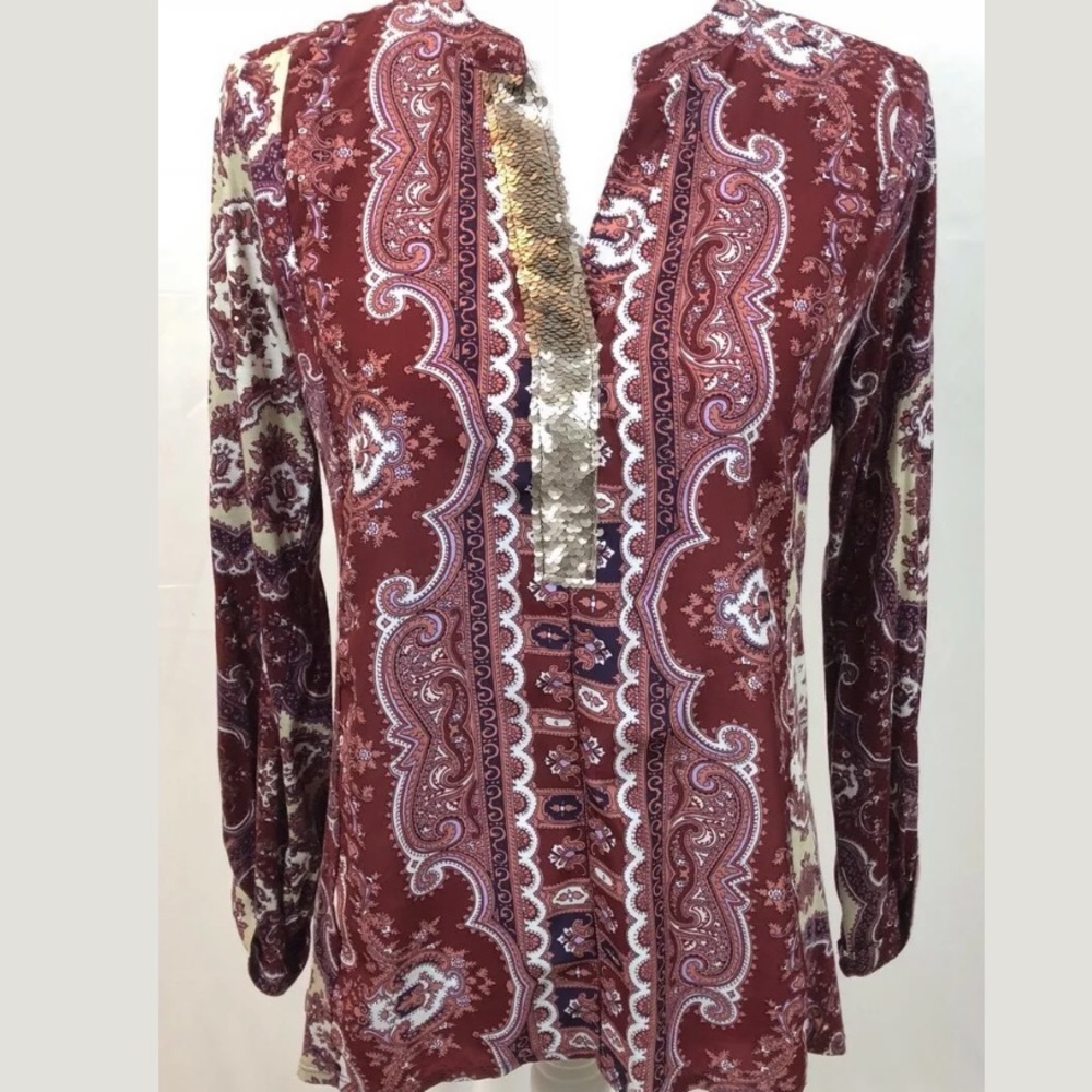 Anthropologie Tiny Long Sleeve Blouse Size Small